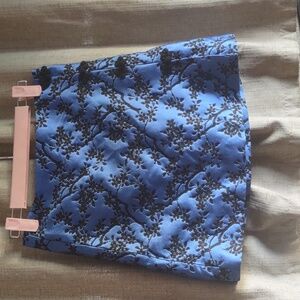 Zara Blue Oriental Mini Skirt xs